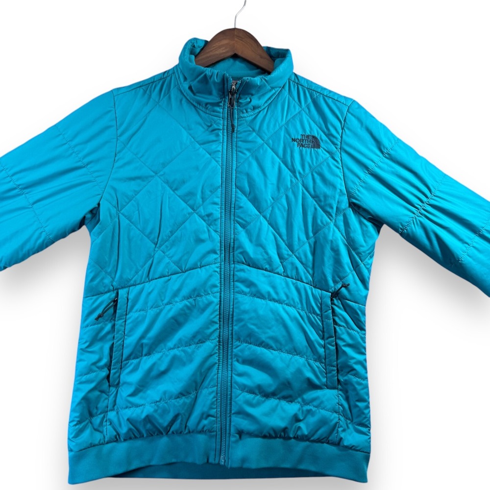 The North Face Womens‎ Quilted Puffer Full Zip Jacket Coat Size M Medium Teal
